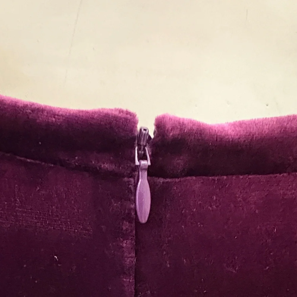 Eileen Fisher Velvet Midi Dress in Deep Plum - Picture 4 of 7